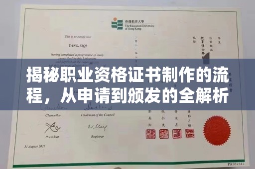 中站揭秘职业资格证书制作的流程，从申请到颁发的全解析