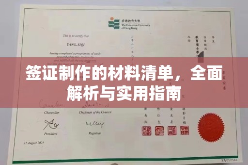 中站签证制作的材料清单，全面解析与实用指南