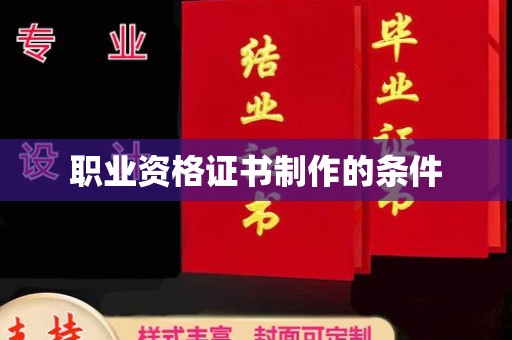 中站职业资格证书制作的条件